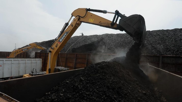 Aktivitas bongkar muat batubara di Terminal  Tanjung Priok TO 1, Jakarta Utara, Senin (19/10/2020). Dalam satu kali bongkar muat ada 7300 ton  yang di angkut dari kapal tongkang yang berasal dari Sungai Puting, Banjarmasin, Kalimantan. (CNBC Indonesia/Tri Susilo)  

Aktivitas dalam negeri di Pelabuhan Tanjung Priok terus berjalan meskipun pemerintan telah mengeluarkan aturan Pembatasan Sosial Bersekala Besar (PSBB) transisi secara ketat di DKI Jakarta untuk mempercepat penanganan wabah virus Covid-19. 

Pantauan CNBC Indonesia ada sekitar 55 truk yang hilir mudik mengangkut batubara ini dari kapal tongkang. 

Batubara yang diangkut truk akan dikirim ke berbagai daerah terutama ke Gunung Putri, Bogor. 

Ada 20 pekerja yang melakukan bongkar muat dan pengerjaannya selama 35 jam untuk memindahkan batubara ke truk. (CNBC Indonesia/ Tri Susilo)