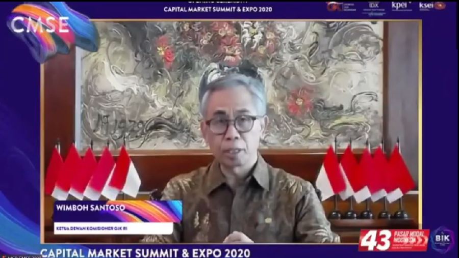 Wimboh Santoso dalam acara Capital Market Summit and Expo 2020 (CMSE 2020). (Tangkapan Layar Youtube Indonesia Stock Exchange)