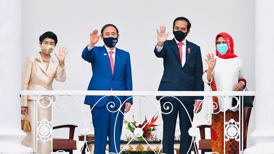Presiden Joko Widodo terima kunjungan Perdana Menteri (PM) Jepang Yoshihide Suga di Istana Bogor, Selasa (20/10/2020). (Biro Pers Sekretariat Presiden/Laily Rachev)