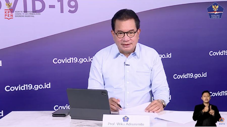 Koordinator Tim Pakar dan Juru Bicara Pemerintah untuk Penanganan Covid-19 Ketua Bidang Perubahan Perilaku Satgas Covid-19 Wiku Adisasmito. (tangkapan Layar Youtube BNPB Indonesia)