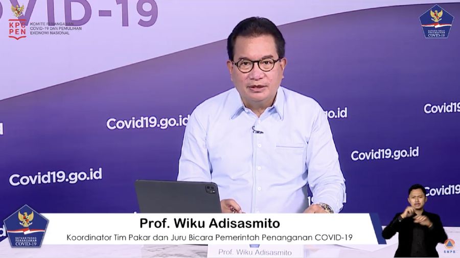 Koordinator Tim Pakar dan Juru Bicara Pemerintah untuk Penanganan Covid-19 Ketua Bidang Perubahan Perilaku Satgas Covid-19 Wiku Adisasmito. (tangkapan Layar Youtube BNPB Indonesia)