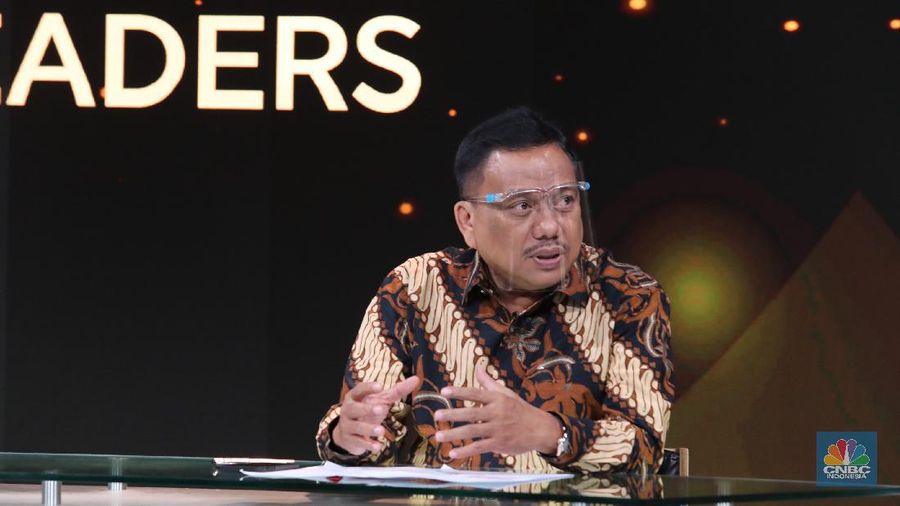 Gubernur Sulawesi Utara, Olly Dondokambey dalam acara CNBC Indonesia Award (CNBC Indonesia/Tri Suilo)