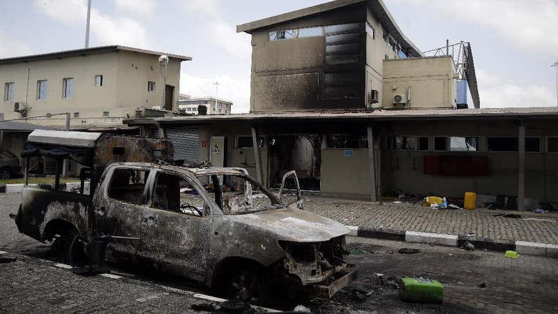 Puluhan orang tewas dalam protes keberutalan polisi di Nigeria. (AP/Sunday Alamba)