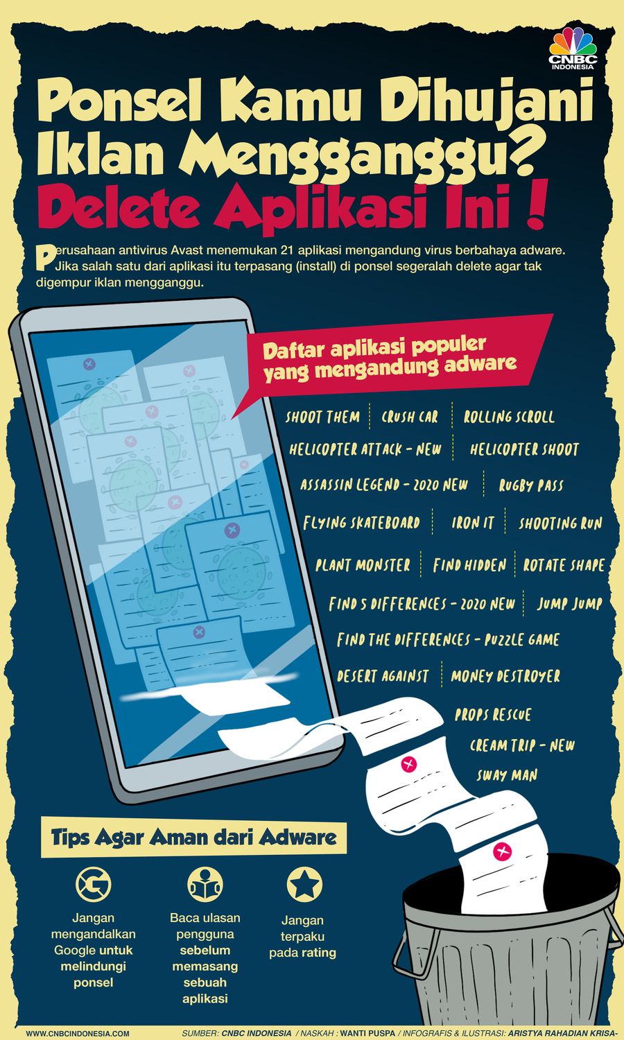 Infografis/Ponsel Kamu Dihujani Iklan Mengganggu? Delete Aplikasi Ini!