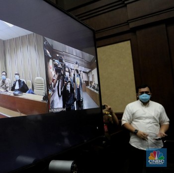 Penampakan Bentjok & Heru Hidayat di Sidang Putusan Jiwasraya