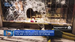 Protes Berujung Kekerasan Tolak Lockdown Di Italia
