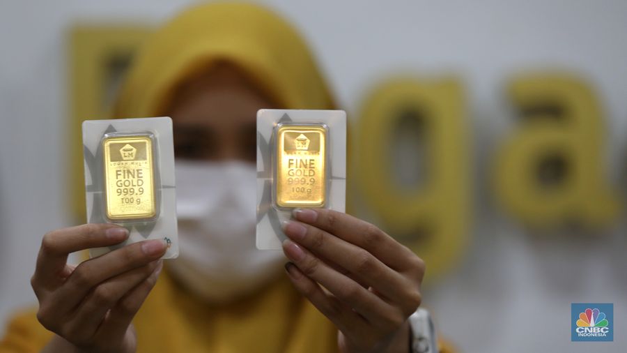 Ilustrasi Emas Pegadaian. (CNBC Indonesia/Andrean Kristianto)