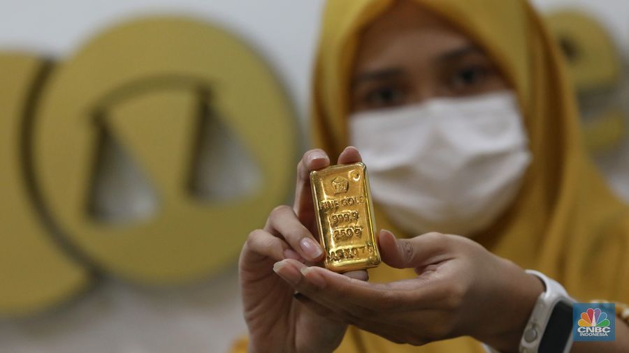 Ilustrasi Emas Pegadaian. (CNBC Indonesia/Andrean Kristianto)