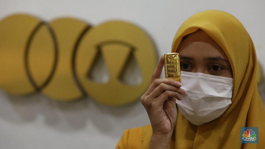 Ilustrasi Emas Pegadaian. (CNBC Indonesia/Andrean Kristianto)