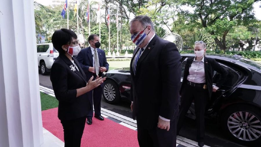 Menteri Luar Negeri Amerika Serikat Mike Pompeo bertemu Menteri Luar Negeri RI Retno Marsudi. (Dok. Kemenlu)
