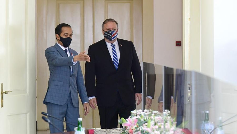Presiden Joko Widodo bertemu Menteri Luar Negeri Amerika Serikat Mike Pompeo (Biro Pers Sekretariat Presiden/Muchlis Jr)