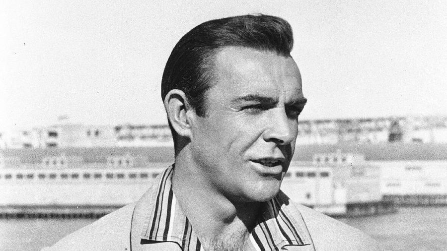 FILE - In this file photo dated July 29, 1966, actor Sean Connery is shown during filming the James Bond movie 