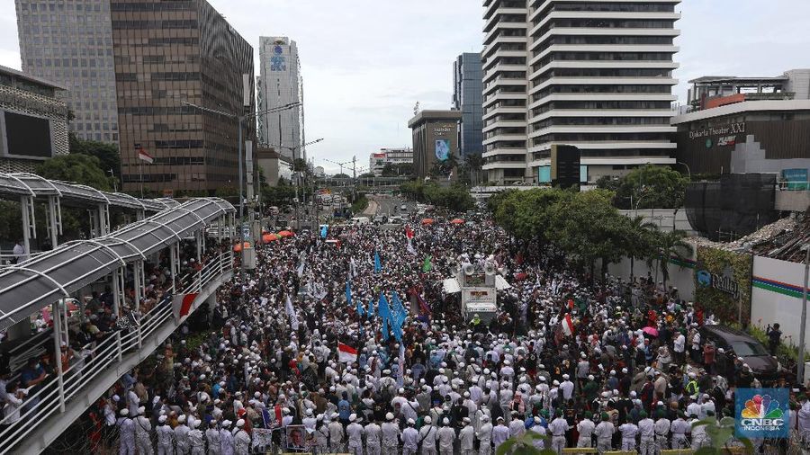 Demo FPI di Kedubes Prancis (CNBC Indonesia/Andrean Kristianto)