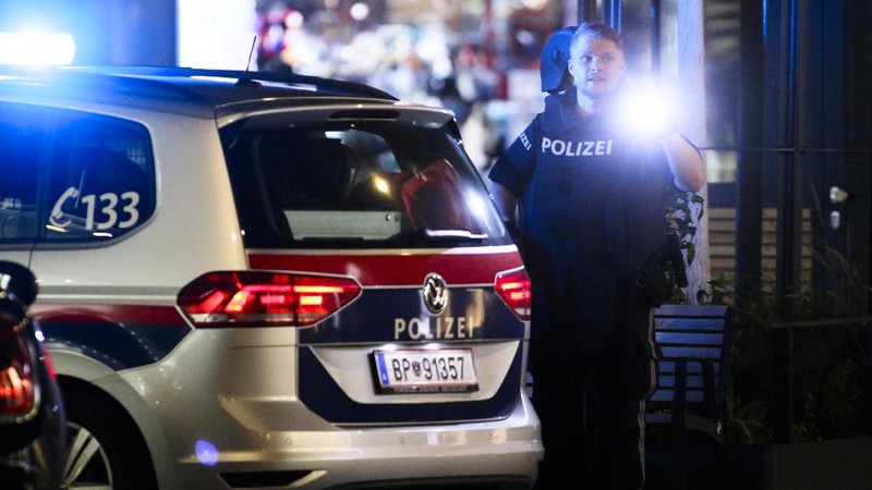 Following gunfire on people enjoying a last evening out before lockdown, police patrol at the scene in Vienna, early Tuesday, Nov. 3, 2020. Police in the Austrian capital said several shots were fired shortly after 8 p.m. local time on Monday, Nov. 2, in a lively street in the city center of Vienna. Austria's top security official said authorities believe there were several gunmen involved and that a police operation was still ongoing. (Photo/Ronald Zak)