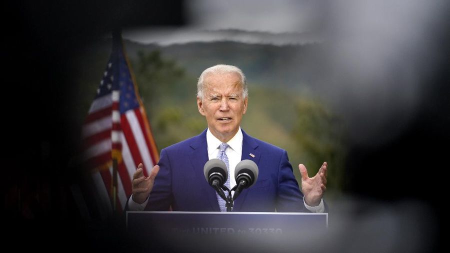 Democratic presidential candidate former Vice President Joe Biden speaks at Mountain Top Inn & Resort, Tuesday, Oct. 27, 2020, in Warm Springs, Ga. (AP Photo/Andrew Harnik)