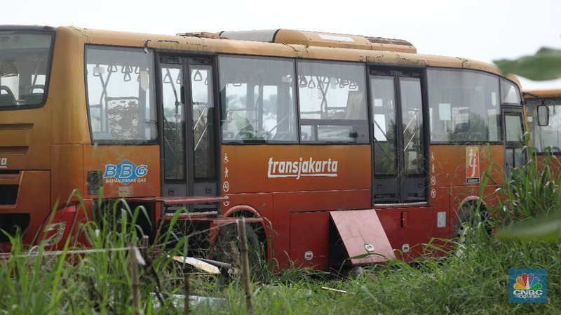 Bangkai Busway TransJakarta di Bogor (CNBC Indonesia/Andrean Kristianto)