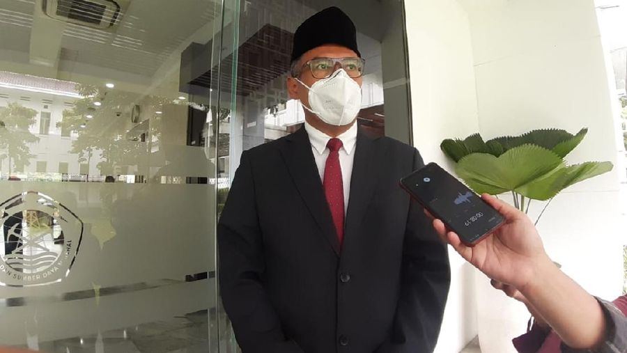 Dirjen Migas Tutuka Àriadji usai dilantik, jumat (06/11/2020). (CNBC Indonesia/Anisatul Ummah)