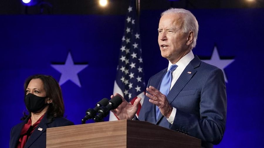 Joe Biden berpidato didepan publik. (AP/Carolyn Kaster)