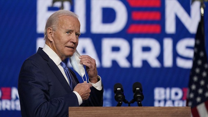 Joe Biden berpidato didepan publik. (AP/Carolyn Kaster) Joe Biden berpidato didepan publik. (AP/Carolyn Kaster)