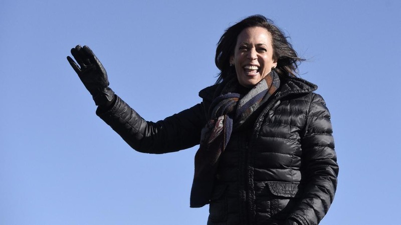 Vice President-elect Kamala Harris arrives to speaks Saturday, Nov. 7, 2020, in Wilmington, Del. (AP Photo/Carolyn Kaster)