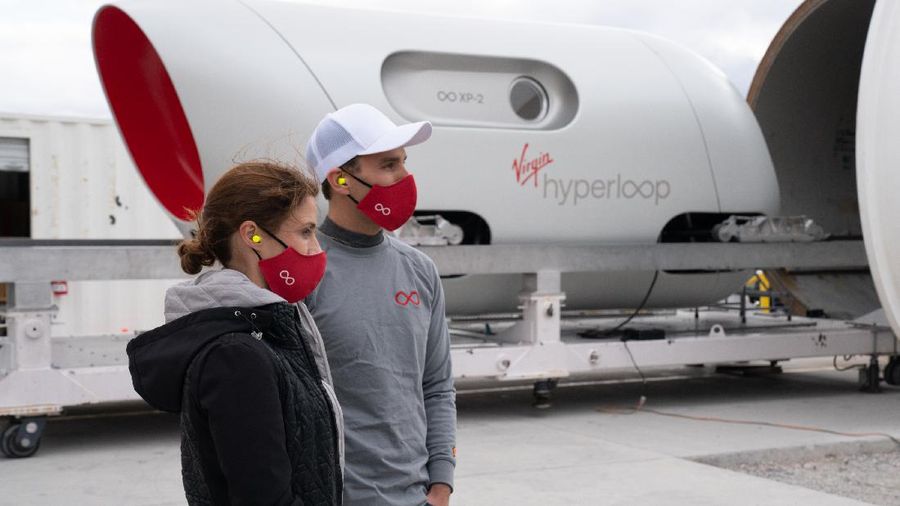 Virgin Hyperloop melakukan ujian pertama membawa penumpang manusia.(Dok. Sarah Lawson (Virgin Hyperloop))