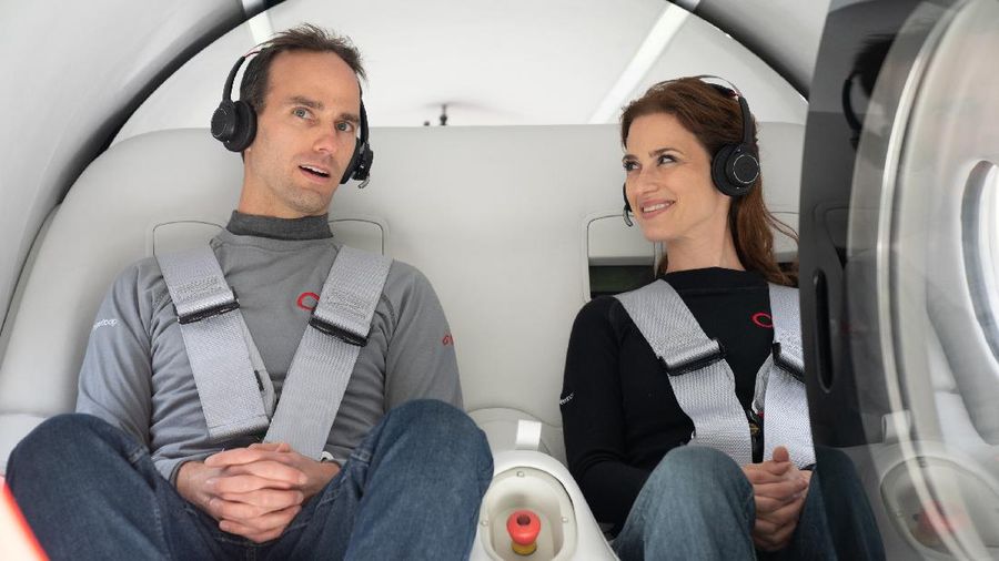 Virgin Hyperloop melakukan ujian pertama membawa penumpang manusia.(Sarah Lawson (Virgin Hyperloop))