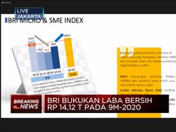 BRI Raup Laba Bersih Rp 14,12 Triliun Sepanjang 9M-2020