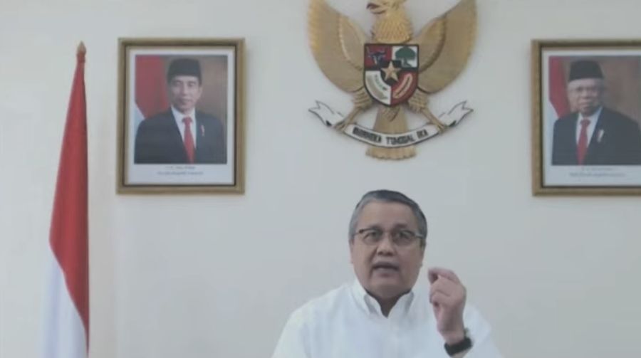 Gubernur Bank Indonesia Perry Warjiyo dalam acara Pekan Fintech Nasional 2020 (Tangkapan Layar Youtube Bank Indonesia)