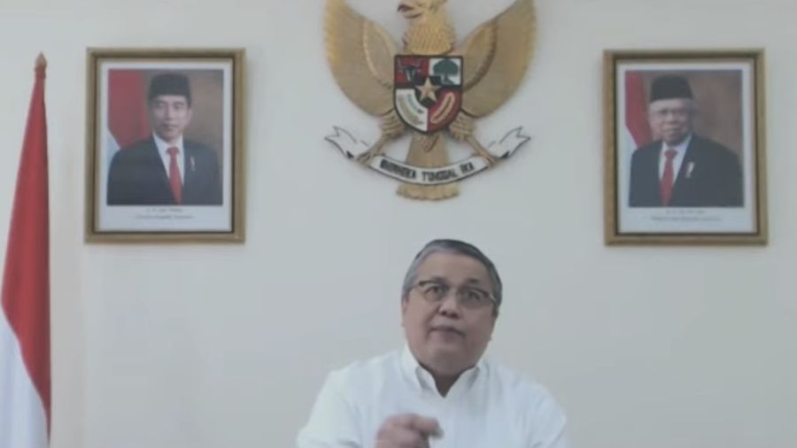 Gubernur Bank Indonesia Perry Warjiyo dalam acara Pekan Fintech Nasional 2020 (Tangkapan Layar Youtube Bank Indonesia)