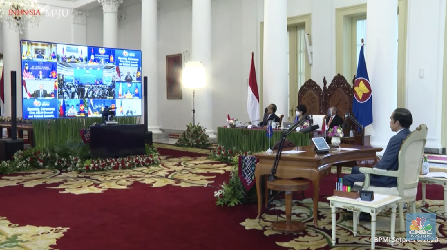 Presiden Jokowi Hadiri KTT ke-37 ASEAN, Istana Kepresidenan Bogor, 12 November 2020. (Tangkapan Layar Youtube Sekretariat Presiden)