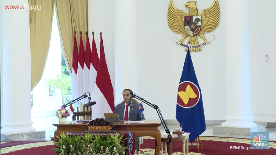 Presiden Jokowi Hadiri KTT ke-37 ASEAN, Istana Kepresidenan Bogor, 12 November 2020. (Tangkapan Layar Youtube Sekretariat Presiden)