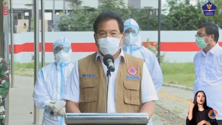 Perkembangan Penanganan COVID-19 dan Kepatuhan Protokol Kesehatan. (Tangkapan Layar Youtube BNPB)