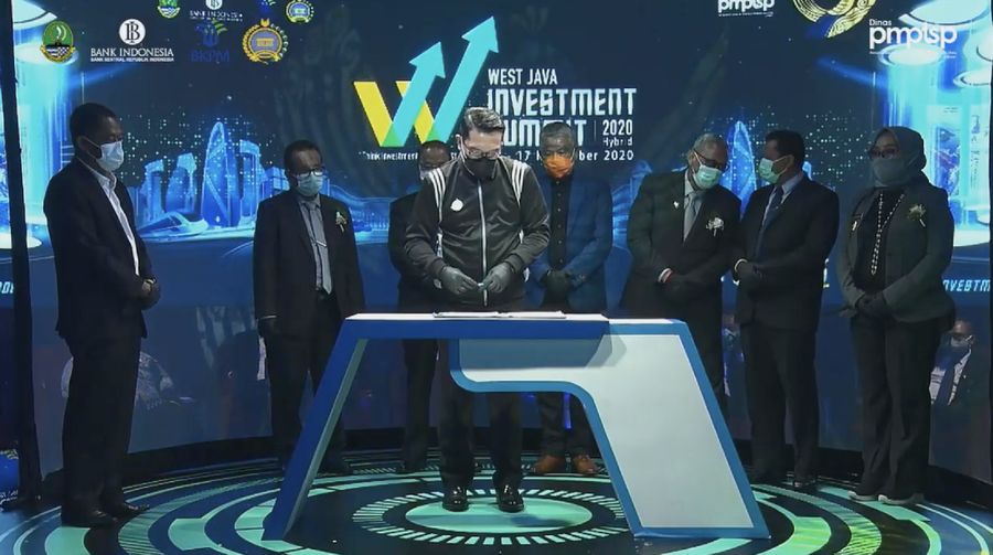 MOU West Java Investment Summit 2020. (Tangkapan Layar bi_jabar)