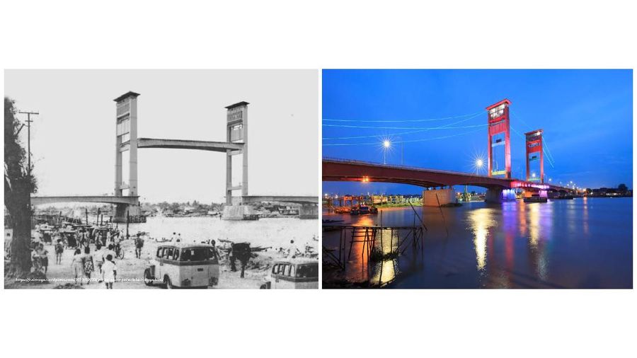 Before after jembatan Ampera, Palembang. (Dok: PUPR)