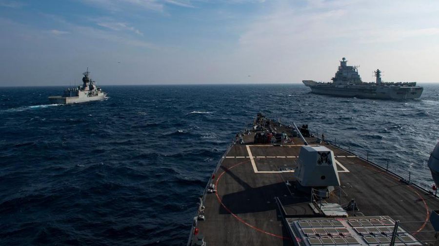 Kapal perang AS di laut Asia Pasifik. (Dok: Twetter U.S. Navy)