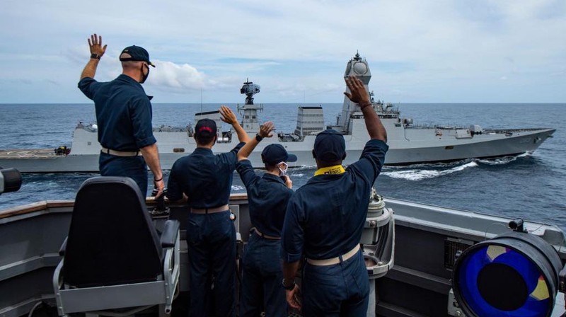 Kapal perang AS di laut Asia Pasifik. (Dok: Twetter U.S. Navy)