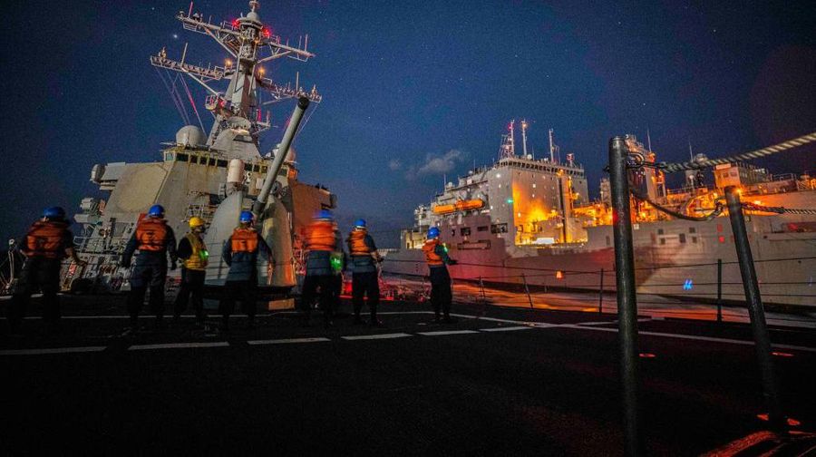 Kapal perang AS di laut Asia Pasifik. (Dok: Twetter U.S. Navy)