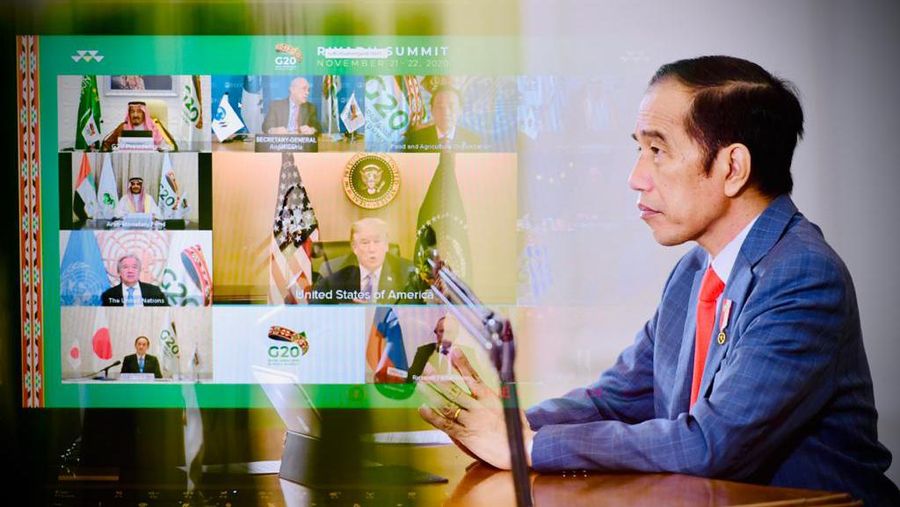 Jokowi dalam KTT G-20 21 November 2020/Biro Setpres