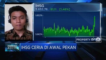 Ditutup Menguat 1,36%, IHSG Ceria Diawal Pekan