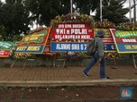 Penampakan 'Banjir' Karangan Bunga di Kodam Jaya Jakarta