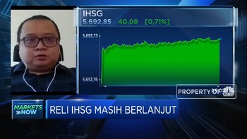Reli Berlanjut, IHSG Berpotensi Uji Level 5.715