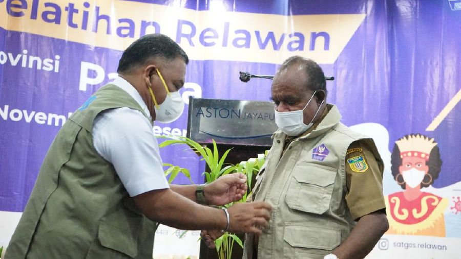 Bidang Koordinasi Relawan Satuan Tugas Penanganan COVID-19 menggelar program pelatihan untuk 500 Relawan Provinsi Papua. (Dok. Satuan Tugas Penanganan COVID-19)