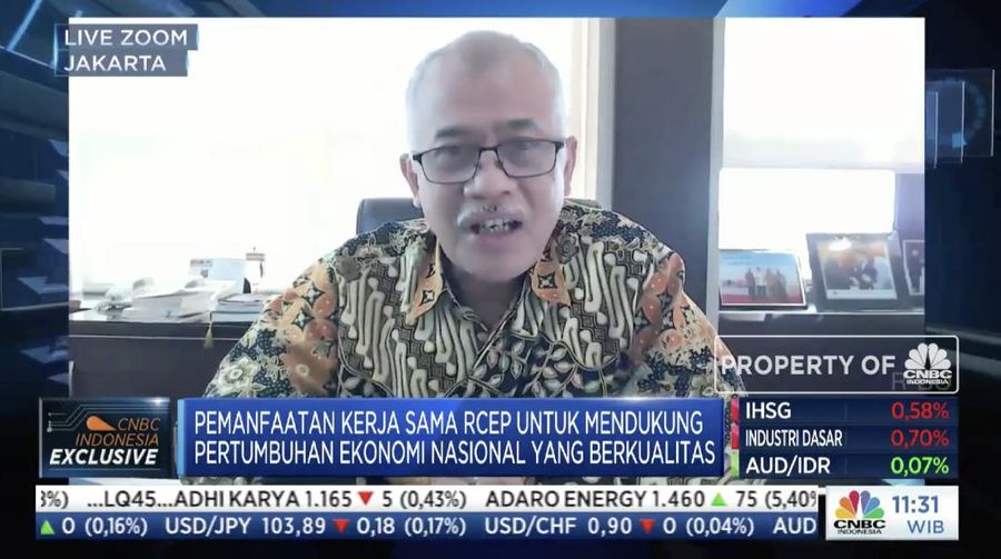 Dirjen Ketahanan, Perwilayahan, dan Akses Industri Internasional Kemenperin RI, Dody Widodo dalam acara webinar 