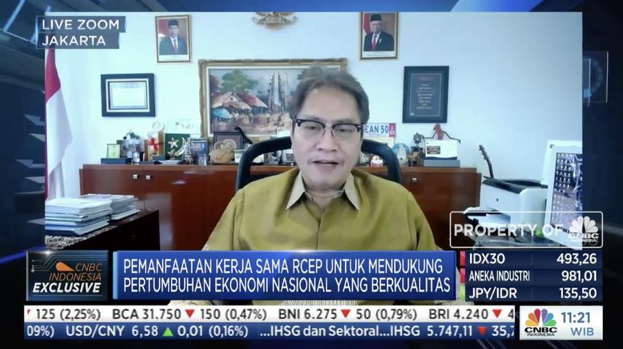 Dirjen Perundingan Perdagangan Internasional Kemendag RI, Iman Pambagyo dalam acara webinar