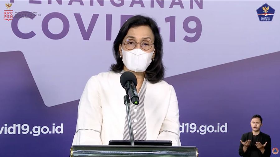 Menteri Keuangan Sri Mulyani (Tangkapan Layar BNPB Indonesia)