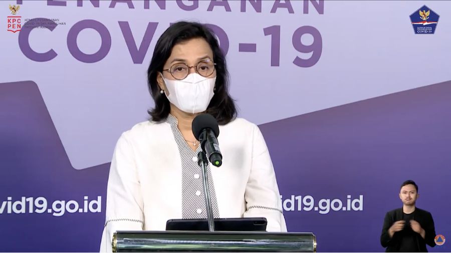 Menteri Keuangan Sri Mulyani (Tangkapan Layar BNPB Indonesia)