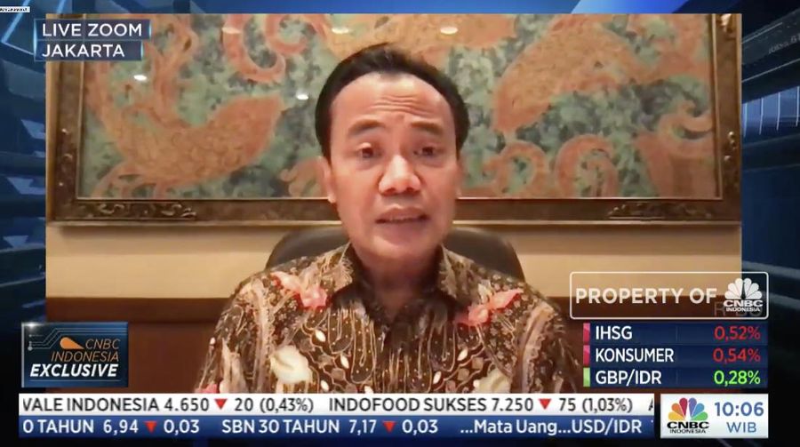 Sekretaris Kementerian Koordinator Bidang Perekonomian, Susiwijono Moegiarso dalam acara webinar 