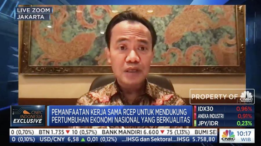 Sekretaris Kementerian Koordinator Bidang Perekonomian, Susiwijono Moegiarso dalam acara webinar