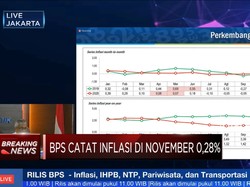 BPS: Terjadi Inflasi 0,28% (mtm) di November 2020