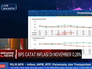 BPS: Terjadi Inflasi 0,28% (mtm) di November 2020